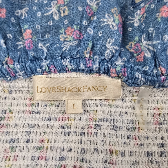 Loveshackfancy Aya Mini Dress Blue Large - Picture 13 of 16